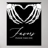 スケルトンのハロウィーンの赤ちゃんシャワーの好意サイン ポスター (正面)