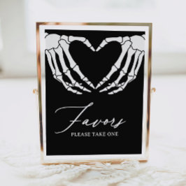 スケルトンのハロウィーンの赤ちゃんシャワーの好意サイン ポスター