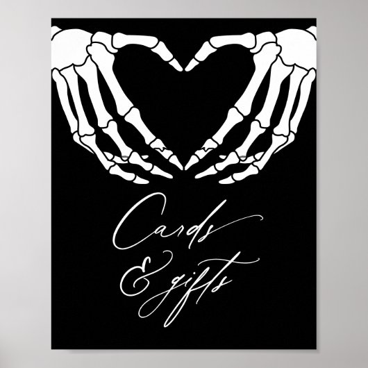 スケルトンのハロウィーンの赤ちゃんシャワーカードとギフト ポスター (正面)