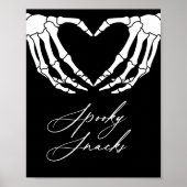 スケルトンのハロウィーンの赤ちゃん不気味シャワー軽食の看板 ポスター (正面)