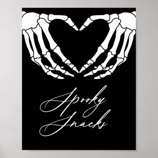 スケルトンのハロウィーンの赤ちゃん不気味シャワー軽食の看板 ポスター (正面)