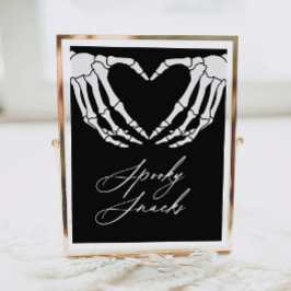 スケルトンのハロウィーンの赤ちゃん不気味シャワー軽食の看板 ポスター