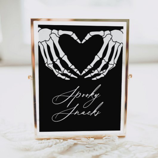 スケルトンのハロウィーンの赤ちゃん不気味シャワー軽食の看板 ポスター