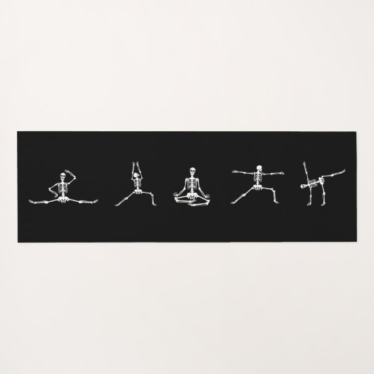 スケルトンのハロウィーンゴシックおもしろいDead Inside Black ヨガマット (裏面(横))