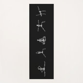 スケルトンのハロウィーンゴシックおもしろいDead Inside Black ヨガマット (正面)