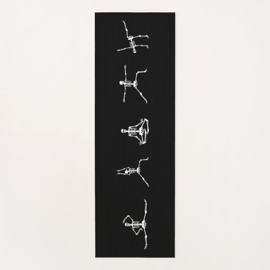 スケルトンのハロウィーンゴシックおもしろいDead Inside Black ヨガマット (正面)