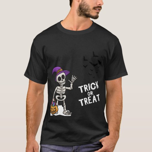 スケルトンのハロウィーンティーおもしろいのコスチューム Tシャツ (正面)