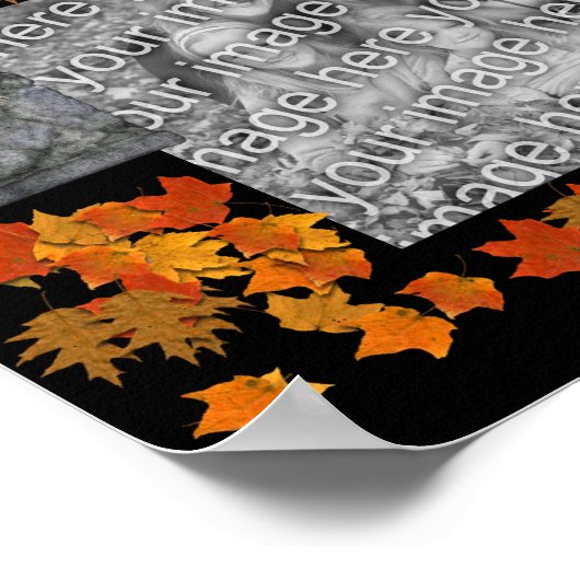 スケルトンのハロウィーンフレーム自分の写真を作成 ポスター (角)