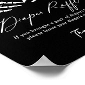 スケルトンのハロウィーン赤ちゃんシャワーおむつラッフルサイン ポスター (角)