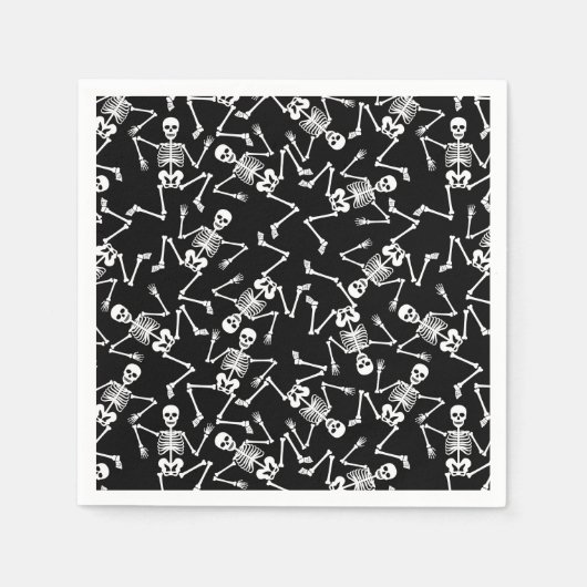 スケルトンのハロウィーン スタンダードカクテルナプキン (正面)