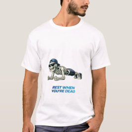 スケルトンのプランクエクササイズ おもしろフィットネスデザイン Tシャツ