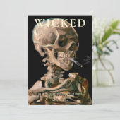 スケルトンのヘッドハロウィーンファインアート招待状 招待状 (スタンド正面)