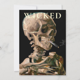 スケルトンのヘッドハロウィーンファインアート招待状 招待状