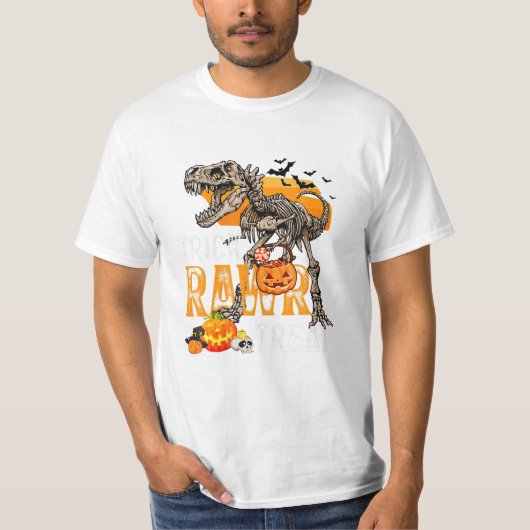 スケルトンのボーンが生のトリック Tシャツ (正面)