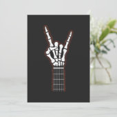 スケルトンのロックハンドギターギフト 招待状 (スタンド正面)