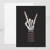 スケルトンのロックハンドギターギフト 招待状 (正面/裏面)