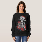 スケルトンの中で死んだクリスマス皮肉なクリスマス スウェットシャツ (正面フル)