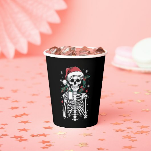 スケルトンの中に死んだクリスマスコーヒージャーギフト 紙コップ (インサイチュ)