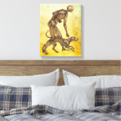 スケルトンの人間と犬の人間の動物解剖学 キャンバスプリント (インサイチュ (寝室))