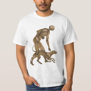 スケルトンの人間と犬の人間の動物解剖学 Tシャツ