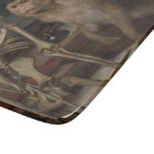 スケルトンの前のサル(by Gabriel von Max) カッティングボード (角)