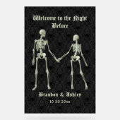 スケルトンの前夜へようこそエレガント アクリルサイン (正面)