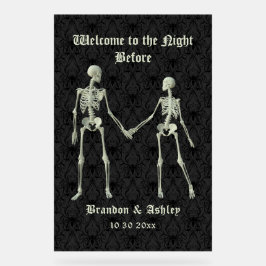 スケルトンの前夜へようこそエレガント アクリルサイン