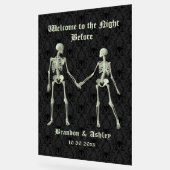 スケルトンの前夜へようこそエレガント アクリルサイン (傾斜)