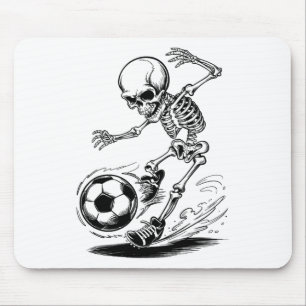 スケルトンの子供たちのサッカー ハロウィントリック マウスパッド