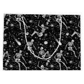 スケルトンの宇宙バックグラウンド ラージペーパーバッグ (裏面)