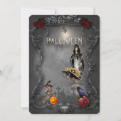 スケルトンの小さな魔女とカラス 招待状 (裏面)