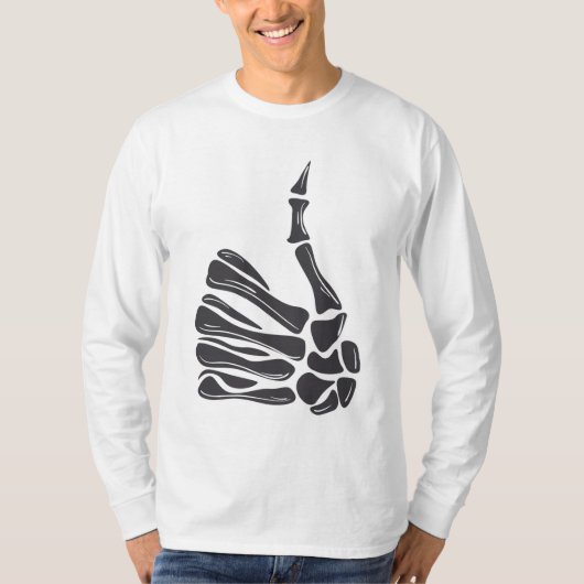 スケルトンの手がサムズアップTシャツ Tシャツ (正面)