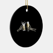 スケルトンの手が応援 セラミックオーナメント (右)