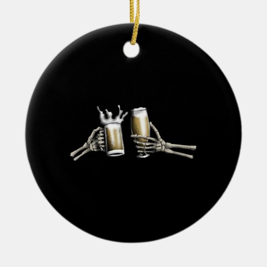 スケルトンの手が応援 セラミックオーナメント (正面)