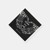 スケルトンの手が永遠に結びつく カップルシャワー スタンダードカクテルナプキン (角)