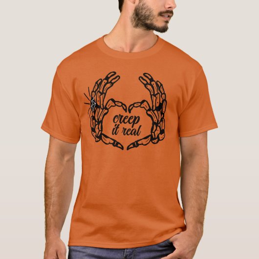 スケルトンの手でゾクゾクさせる Tシャツ (正面)