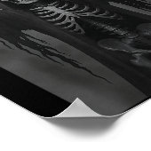 スケルトンの手でハートサイン Y の顔 楽しいハロウィン C ポスター (角)