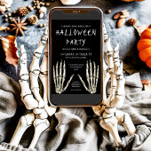 スケルトンの手のハロウィンパーティー 招待状