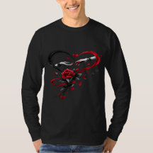 スケルトンの手のハートローズTシャツ