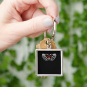 スケルトンの手をハートで折り畳む。おかしなハロウィーン キーホルダー (手)