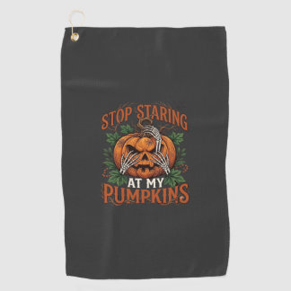 スケルトンの手を振り返すのをやめるカボチャ ハロウィン_1 ゴルフタオル
