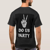 スケルトンの手ロックパーティサインスタイル Tシャツ (裏面)