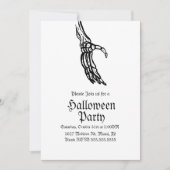 スケルトンの手 ハロウィン 誕生日パーティー 招待状 (正面)