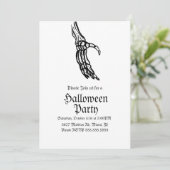 スケルトンの手 ハロウィン 誕生日パーティー 招待状 (スタンド正面)