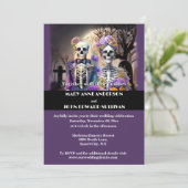 スケルトンの日の死んだ紫色の黄色い結婚ゴシック 招待状 (スタンド正面)