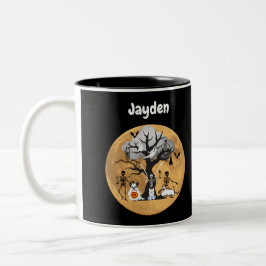 スケルトンの歩くズ・ザ・ドッグ・イン・コスチューム ツートーンマグカップ