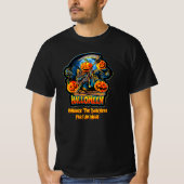 スケルトンの死の天使ハロウィーンカボチャカラス Tシャツ (正面)