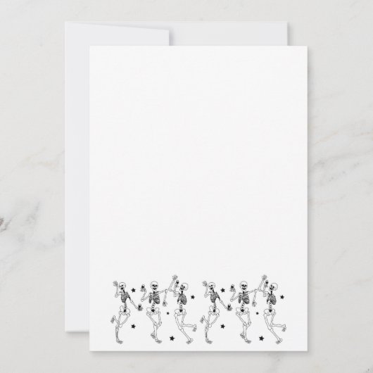 スケルトンの死まで我々のパーティーバチェロレッテ 招待状 (裏面)