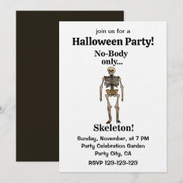 スケルトンの無人幽霊ハロウィンパーティー 招待状
