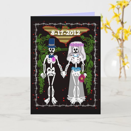 スケルトンの結婚式1 カード (黄色い花)